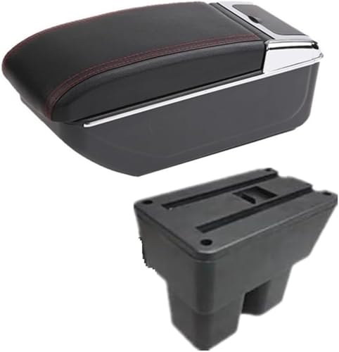 車のアームレスト 用のスズキ ジムニー 2019-2024年式 アームレストボックス 車用収納 センターコンソールアクセサリー(B red line NO)