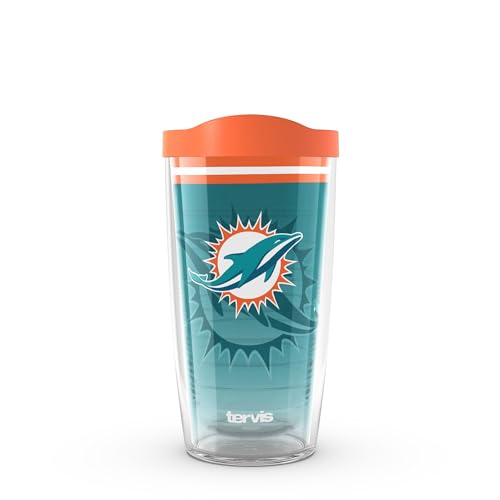 Tervis NFL Miami Dolphins - Forever Fan Made in USA Double Walled Insulated Tumbler Travel Cup Keeps Drinks Cold & Hot, 16oz, Classic