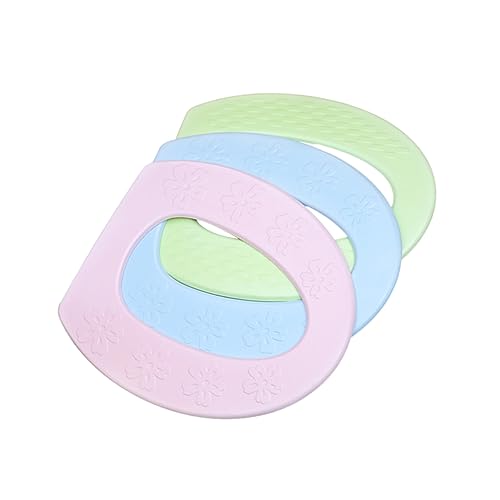 DOITOOL 3pcs Universal Toilet Seat Cover Waterproof Cold Insulation Pad Comfortable Bathroom WC Seat Pink