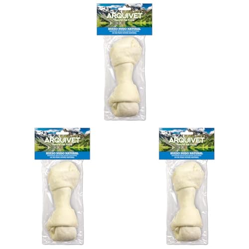 Arquivet Hueso Nudo Snacks Piel para Perros Osso Nodo 16 cm Naturale, Non Si Applica, 1 unidad (Paquete de 1) (Confezione da 3)
