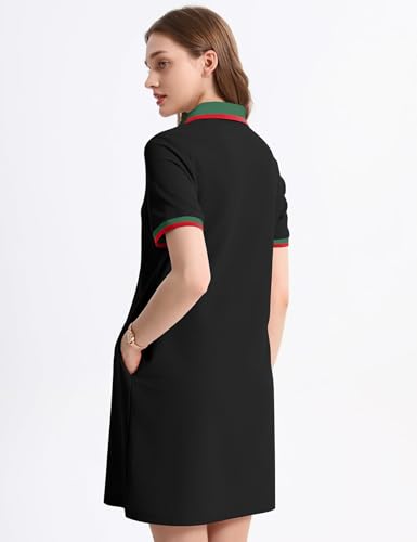 Image of Kissonic Polo Dresses for Women Short Sleeve Tennis Golf Dress V Neck Summer Casual Dress with Pocket