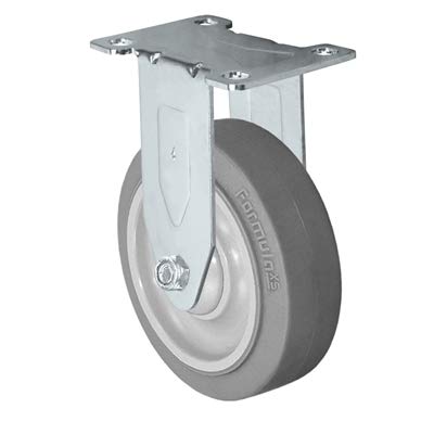 CasterHQ - 4" Stainless Steel Rigid Caster - Non-Marking Thermoplastic Rubber Wheel - 300 lbs Capacity