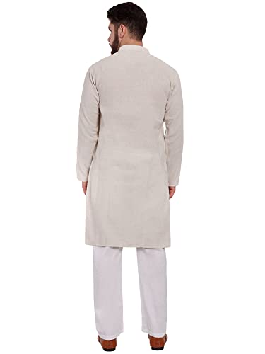 SKAVIJ Mens Kurta Robe Button Down Long Sleeve Henley Cotton Thobe Casual Kaftan Gown Pants Shirt Set3
