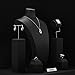 Friggqwe Fashion Enthusiasts Jewelry Mannequin Display Set Black Soft PU Jewelry Jewellery Stand Necklace Pendant Chain Jewelry Bust Display Holder Modern and Minimalist