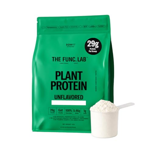 Image of The Func. Lab Plant Protein for Men and Women - Unflavored | 1 kg | 29g Protein per Scoop | Pea and Rice Blend | Vegan, Sugar‑Free | 100% Clean Label, Gut Friendly, Vegetarian