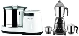 Butterfly Acrylonitrile Butadiene Styrene Smart Wet Grinder, 2L (White) with Coconut Scrapper Attachment, 150 Watt & Jet Elite 750-Watt Mixer Grinder with 3 Jars (Grey)
