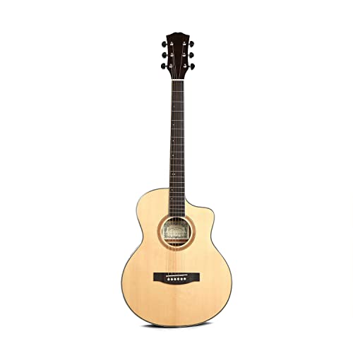 MEIeynt Guitare 39 Pouces, kit débutant Guitare Acoustique pan coupé Pleine Taille Guitarra Acustica avec Micro pour… - Les Beatles, Paul McCartney, John Lennon, RIngo Starr, George Harrison MEIeynt Guitare 39 Pouces, kit débutant Guitare Acoustique pan coupé Pleine Taille Guitarra Acustica avec Micro pour…