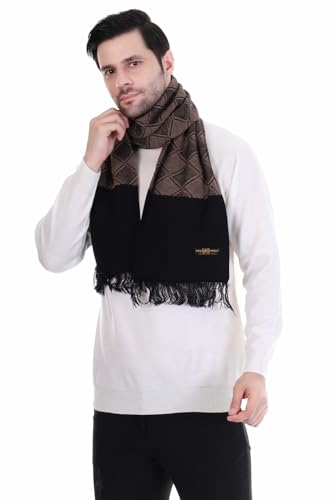 Image of Pick Ur Needs Premium Men's Warm And Stylish Woolen Muffler Angoora With Solid Color Plain Design And Stylish Tussles Ends Muffler For Men