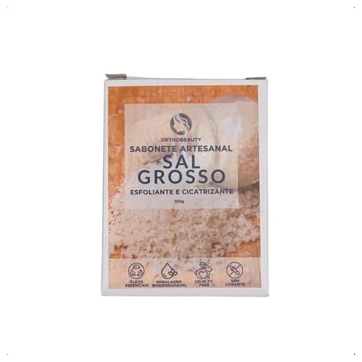 Sabonete Glicerinado Artesanal de Melaleuca e Sal Grosso em Barra