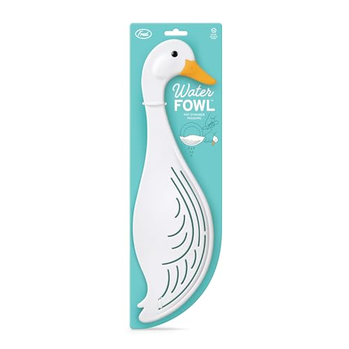 Image of Genuine Fred WATERFOWL Goose Pot Strainer - Great for Pasta and Vegetables - Easy One-Handed Draining - Space-Saving Design - Funny Kitchen Gadget and Accessory