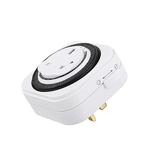 M EGA MEGACUBE 24 Hour Square Mechanical Timer, Plug-in Time Controller - White - 3 Pack