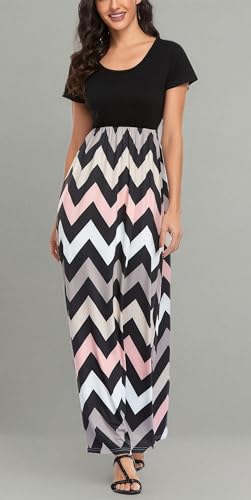 Image of Mommy Jennie Women's Maxi Dresses Short Sleeve Long Casual Summer Sundresses