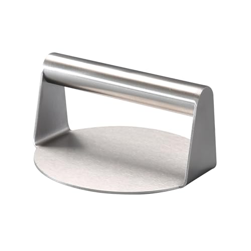 wenrescry Presse à Burger en Acier Inoxydable - Outil Idéal pour des Burgers Parfaits, Facile à Utiliser et Nettoyer, Indispensable pour BBQ et Grillades