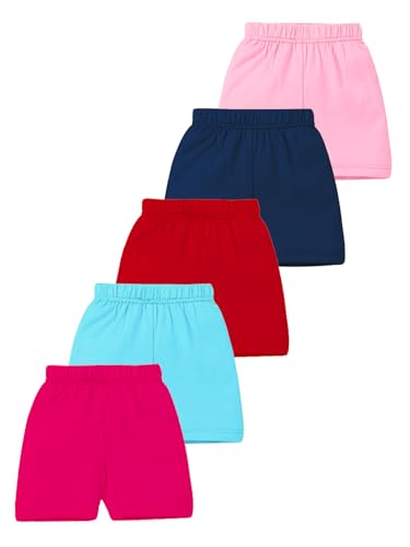 Image of Kuchipoo Girls Regular Fit Cotton Shorts - Pack of 5