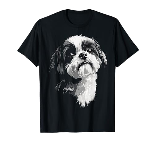 Shih Tzu Dog Motif Pet Illustration Shih Tzu T-Shirt
