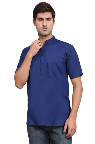 Image of SKAVIJ Men's Cotton Tunic Casual Short Kurta Top Regular Fit