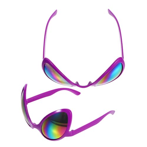 DECOMELODY 2 Piezas gafas extraterrestres sorbo apoyos de de fotos divertido adulto gafas de sol divertidas para mujer gafas de sol de disfraces de halloween Púrpura