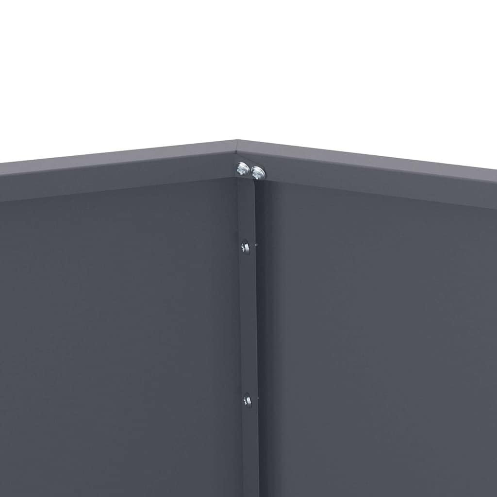 vidaXL Donica 2 pcs Antracyt 100 x 100 x 80 cm Stal, Donica zewnętrzna, wytrzymały pojemnik na rośliny, elegancka skrzynka, prostokątny zbiornik z stali