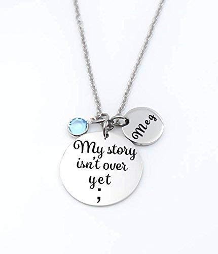 Semicolon Necklace, Semicolon Jewelry My Story Isn't Over Yet Necklace Semicolon Project