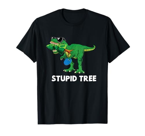 Stupid Tree Funny T Rex Disk Dino Frsibees Disco Golf Regalo Maglietta