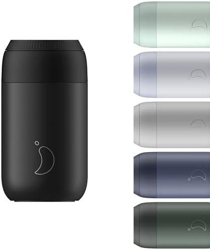 Chilly's Series 2 Coffee Cup - Tight Seal, No Sweating - BPA-Free Stainless Steel - Reusable - Double Walled, Vacuum Insulated - Whale Blue, 340ml