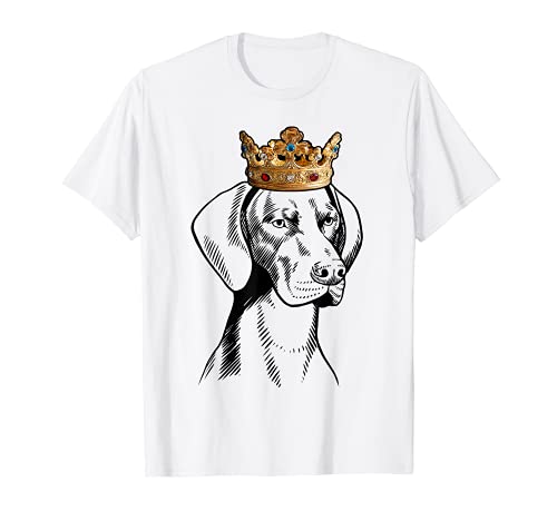 German Shorthaired Pointer Dog Wearing Crown T-Shirt, Black