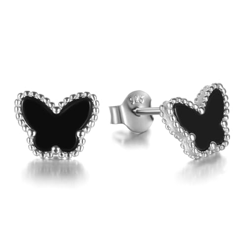 Four Leaf Clover Earrings 925 Sterling Silver for Women,Stud Earr...
