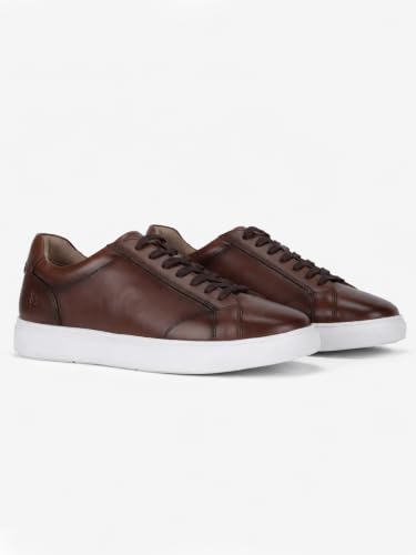 Image of Thomas Crick Men's Theo Genuine Leather Sneakers | Premium Smart Casual Lace-Up Shoes with Cushioned Collar & Anti-Slip Rubber Sole, UK Size 6-11