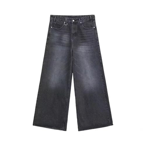 Mens Casual Baggy High Waist Jeans Vintage Style Straight Wide Leg Jeans with Pockets3