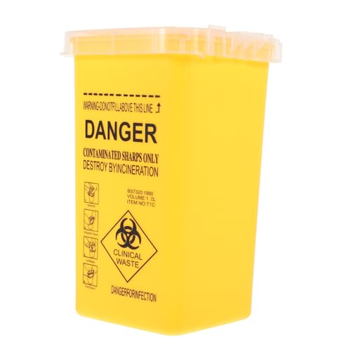 DINHEAROM Contenedor Para Objetos Punzantes De Tapa Resistente y Diseño Prueba De Fugas Para Uso Médico y Doméstico