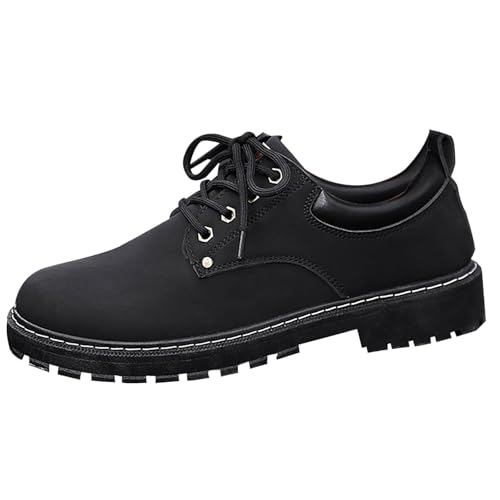 Zapatos casuales para hombre, con cordones, clásicos, antideslizantes, duraderos, cómodos, para correr, ciclismo, exteriores, senderismo y senderismo, 1, Black, 39 1/3 EU