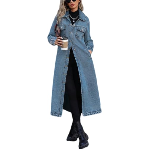 Trench jean long femme pour superposer facilement vos tenues sans volume superflu