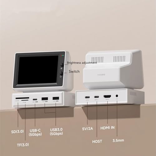 Image of 3.5inch Vintage Secondary Screen Monitor, Computer Temp Monitor, PC Sensor Panel Display, PC Temperature Display, Support HDMI USB 3.0 Hub SD3.0 TF Card Reader