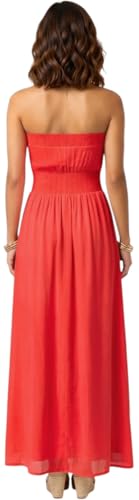 Image of ToBeInStyle Women's Strapless Cover Up Tube Dress Beach Summer Bandeau Flowy