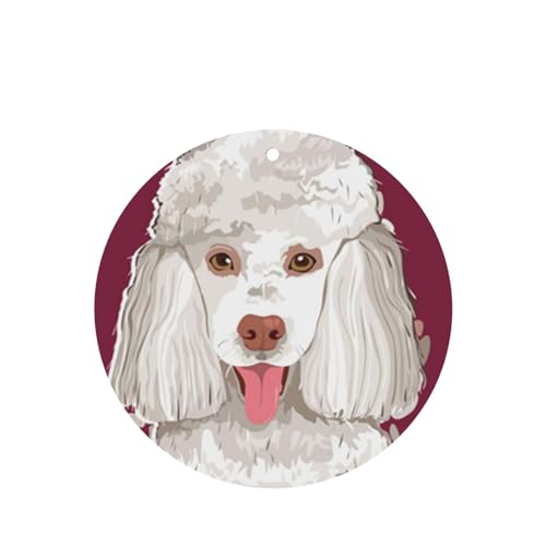 吊り下げ式車用芳香剤カード 2枚パック - 長持ちする吊り下げ式アロマセラピーカード (ラベンダーの香り) 車、自宅の寝室、ワードローブ、靴箱などに最適。ユニセックス (プードルの犬、動物の品種、犬の漫画、クリップアート、描画)