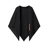 Poncho caldo per le donne: Il poncho è realizzato in 100% poliestere, con sensazione di pashmina, spesso e caldo, morbido e accogliente da indossare come mantello poncho, scialle, indossabile poncho coperta, ti tiene al caldo a casa, in ufficio, a feste, shopping, appuntamenti, viaggi, ecc.