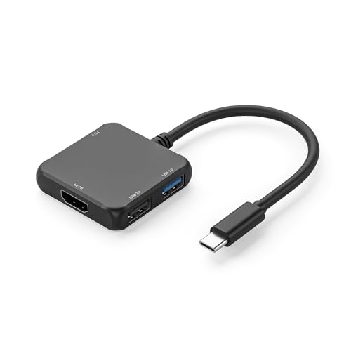 Hub USB C 4 en 1, adaptador USB C de carga rápida, salida HDMI 4K multipuerto tipo C, compatible con mouse, teclado, proyector, DHTV, monitor, MacBook, Surface