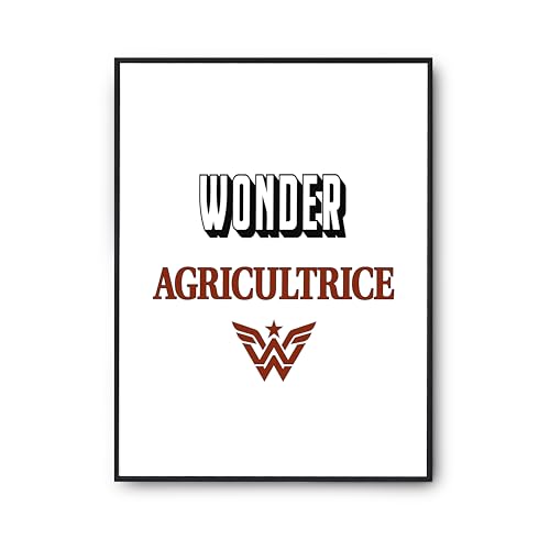 Affiche humour agricultrice pour décoration murale de salon ou bureau authentique
