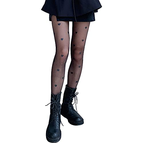 Image of Cute Patterned Pantyhose Tights for Women Valentine's Day