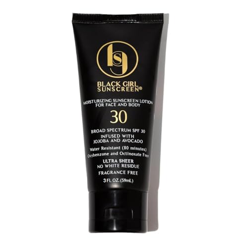 BLACK GIRL SUNSCREEN - Face & Body Moisturizing Sunscreen Lotion SPF 30, No White-Residue for Melanin Rich Skin (3 Fl. Oz.)
