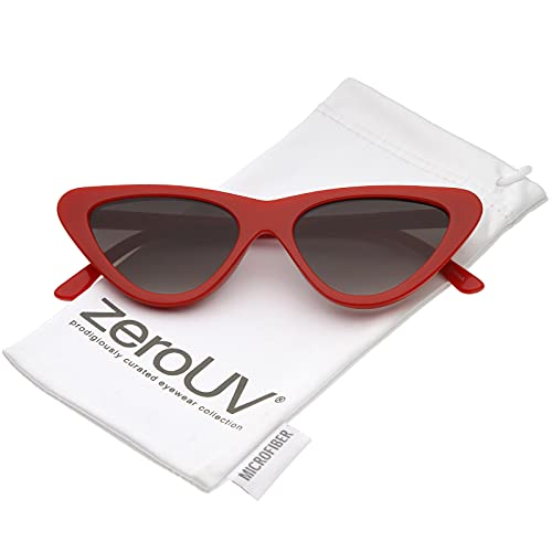 Image of zeroUV Women's Small Thick Neutral Colored Flat Lens Cat Eye Sunglasses 51mm