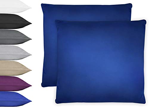 NatureMark 2er Pack Microfaser Kissenbezug 100% Polyester Kissenhülle mit Reißverschluss 40x40cm Royal blau