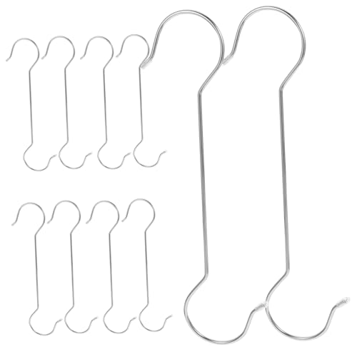 SUPVOX 10 por Gancho En Forma De s Alimentador Comederos Al Aire Libre Pantalón Manos Cuervo Comedero para Pájaros Ganchos En s De Servicio Pesado Jaula Acero Inoxidable 201 Silver