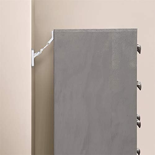 Dreambaby Hinged Anti-Tip Furniture Strap Wall Anchors - 2 Pack - White - Model F1428