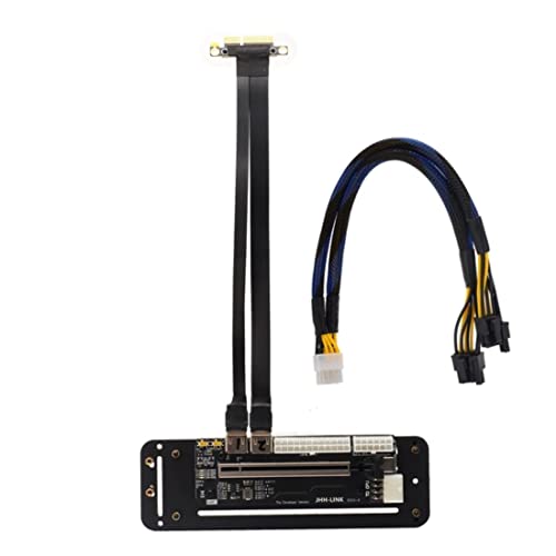 ARAIERD PCIe X16 to PCIe 3.0 4X Connector External Graphics Card Vertical Kickstand Base with PCI-E 3.0 4X Riser Extension Cable eGPU Adapter for NUC / ITX / STX / Notebook PC (20 Inch)