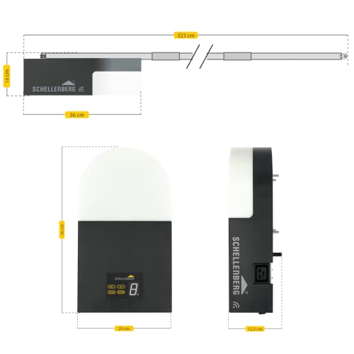 Schellenberg 60923 Garagentorantrieb Smart Drive L mit 2X 868 MHz Handsender, max. Torfläche 10...