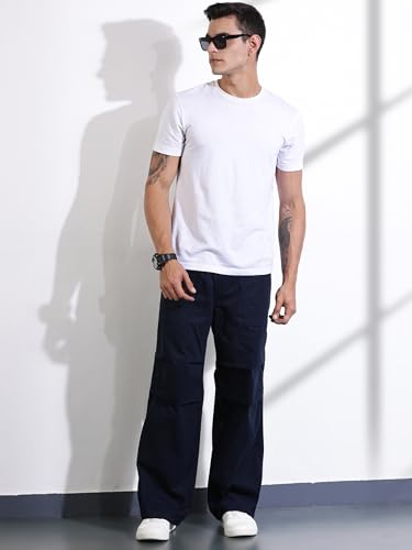Image of Thomas Scott Men's | Solid | Light Weight | Breathable Fabric | 6 Pockets | Mid Rise | Loose Fit | 100% Cotton | Elasticated | Chino Trouser | Pants