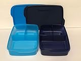 Tupperware Lunch Container Box 3 Compartment with Airtight Lid (550 ml)