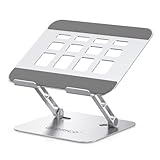 ORICO Supporto PC Portatile, Laptop Stand Ergonomico e Ventilato, Altezza Regolabile e Design Pieghevole, Supporto Laptop Scrivania per MacBook Air, Pro e Notebook da 10"-17" - ST11, Argento