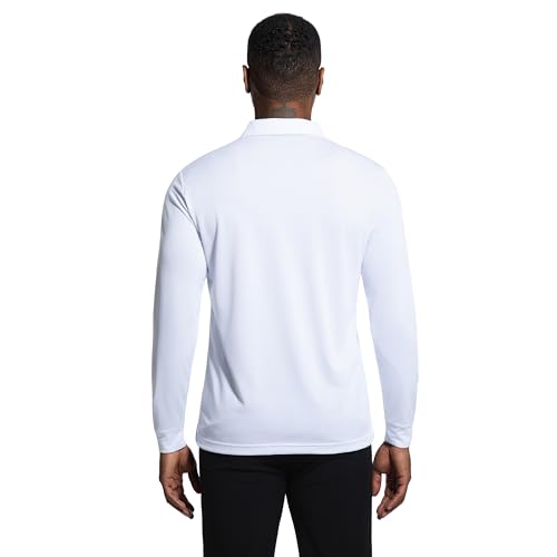 Image of Mens Golf Shirt Long Sleeve Moisture Wicking Dry Fit Performance Solid Pique Collared Golf Polo Shirts for Men